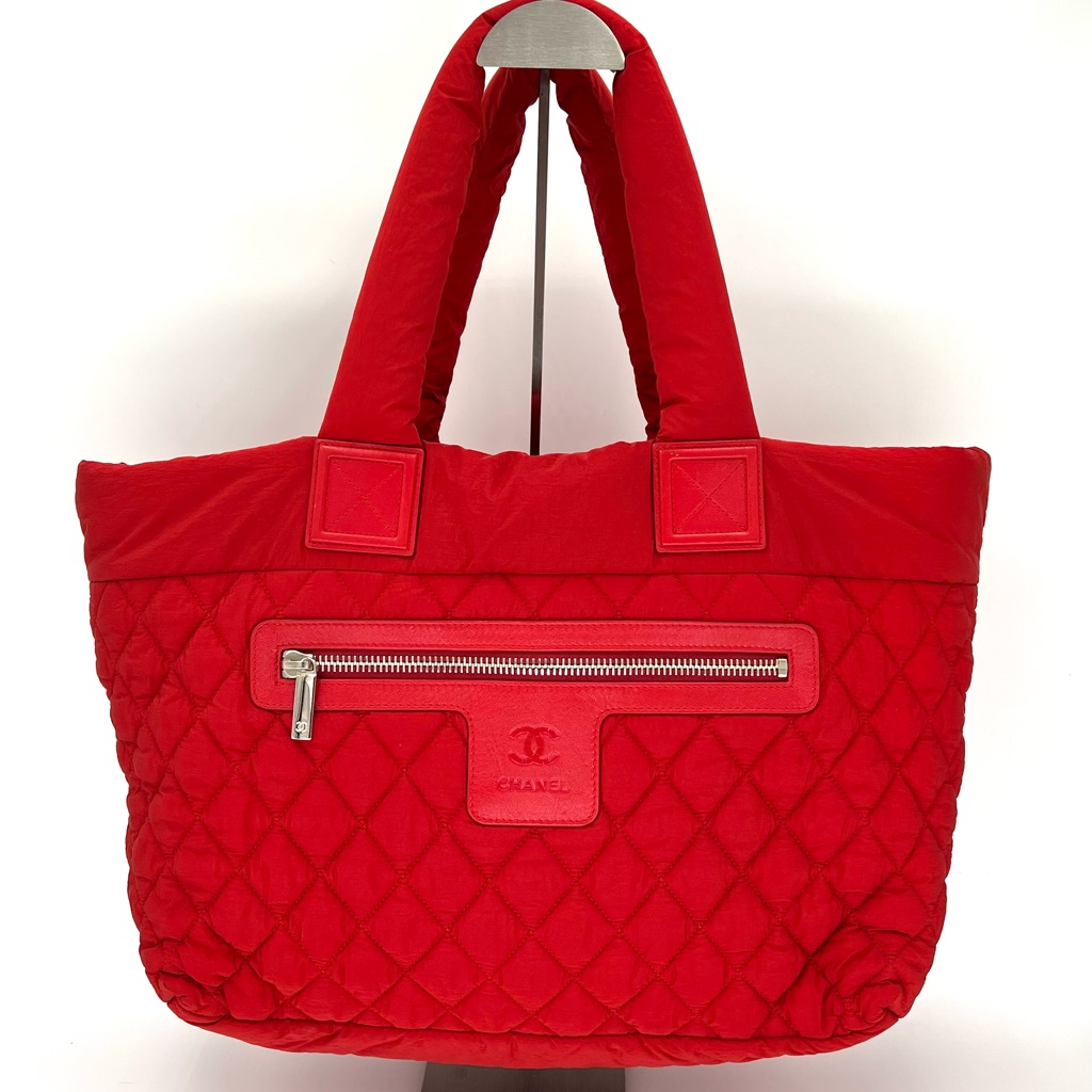 Chanel Coco Cocoon Quilted Nylon Tote Red